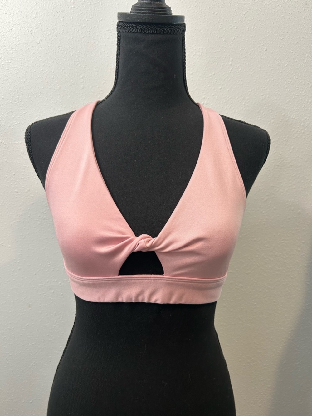 PINK Victoria's Secret Light Pink Knot-Front Sports Bralette